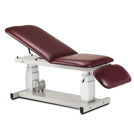 General Ultrasound Table With Three-Section Top Color: Burgundy